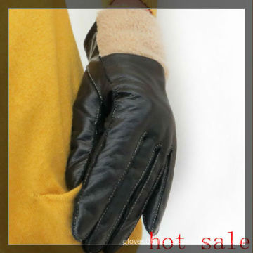 women winter lamb fur lining gloves